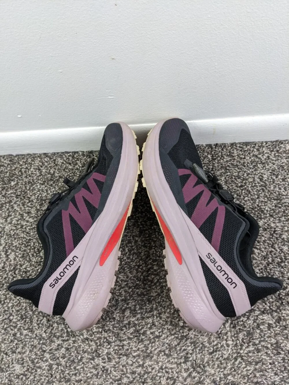 Salomon Hypulse Trail Running Sneakers Womens 10 Purple Black Lace Up Shoes